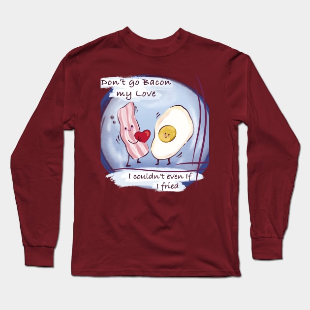 funny Bacon & egg Valentine's day Long Sleeve T-Shirt by Midastic